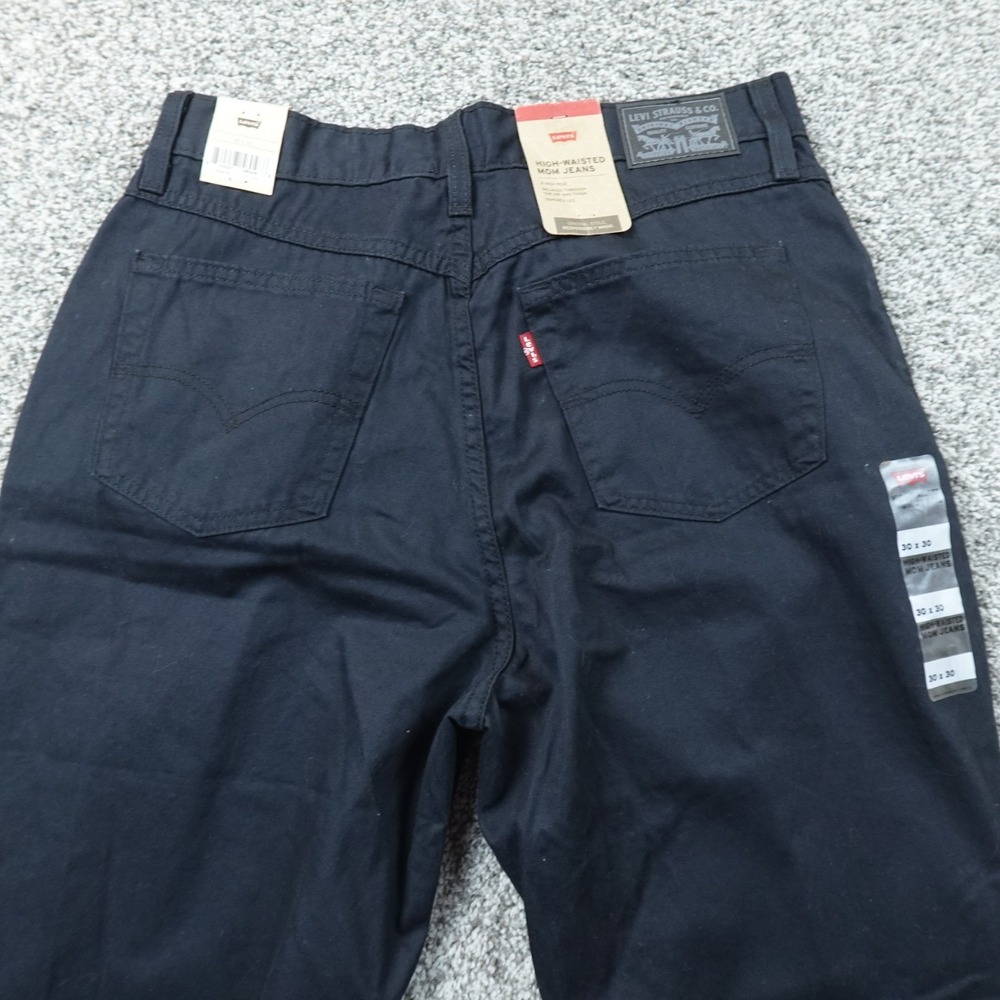 NEW Levis Jeans Womens 30 Dark Black Denim Pants High Waisted Mom Tapered Leg